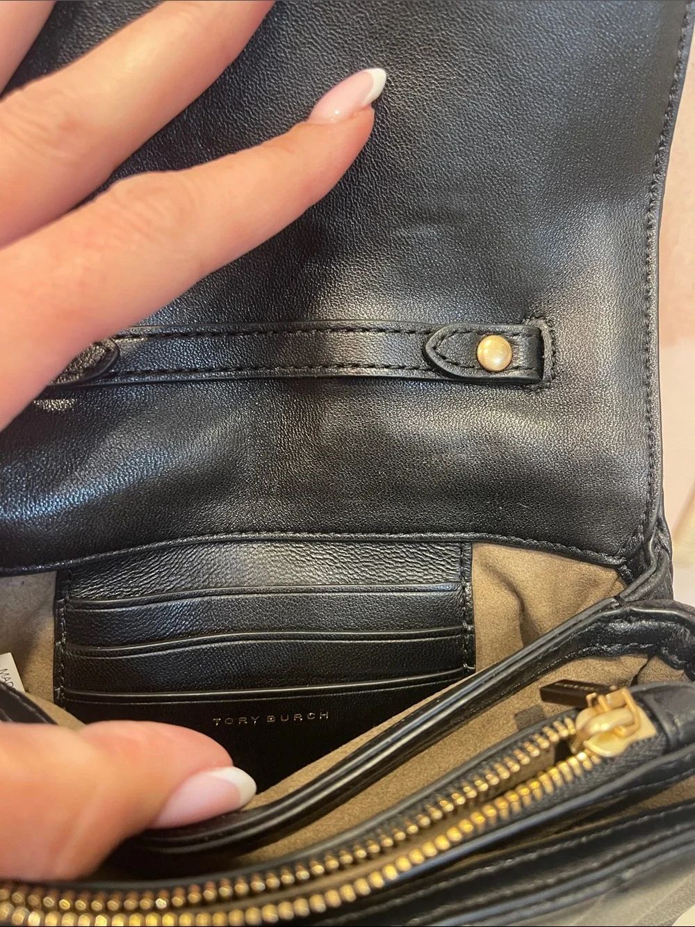 Tory Burch Black Kira Quilted Leather Crossbody